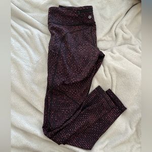 Lululemon Swift speed high rise tight, size 10, pink and black